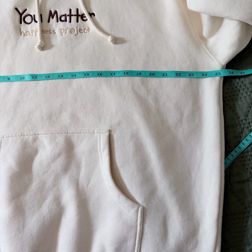 Happiness Project "You Matter" Cream Graphic Hoodie XL - Picture 6 of 9